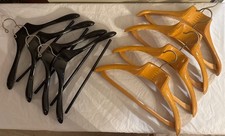 8 4 Brooks Brothers Fratelli Reguitti Italy  4 Black Wood Dovetail Hangers LOT