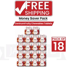 Centrum Fruity Chewables 30ct (30COUNT X 18) PACK OF 18