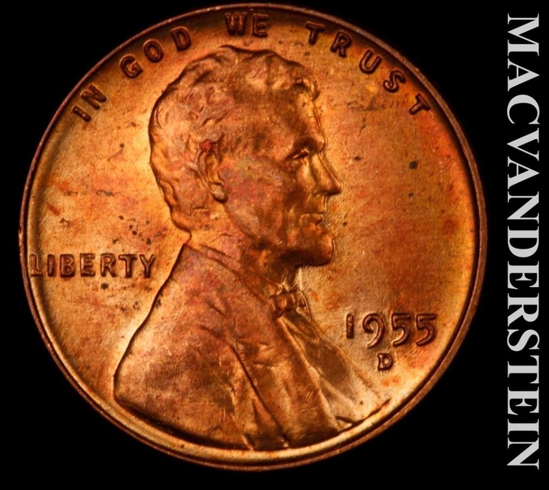 1955-D Lincoln Wheat Cent - Choice Gem Brilliant Uncirculated  Lustrous  #L5056