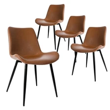 Dining Chairs Set of 4, Faux Leather Dining Room Chairs with Comfy Upholstere...