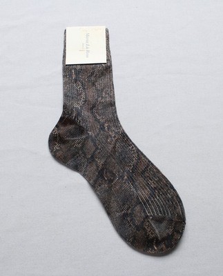 Maria La Rosa Women's Wild Snakeskin Print Socks NN7 Brown One Size NWT