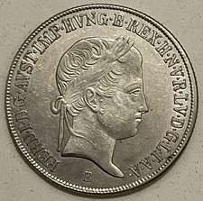 20 KREUZER SVANZICA 1848 B UNGHERIA RE FERDINANDO I° MONETA ARGENTO
