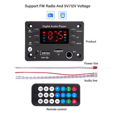 Bluetooth 5.0 MP3 WMA WAV APE Decoder Board Hands-Free Car Audio Microphone USB