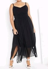 City Chic Medium Maxi Maxine Black Plus Size 18