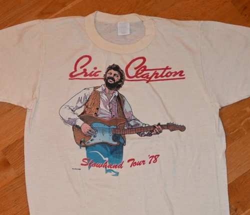 ERIC CLAPTON original concert tour t-shirt S/M 1970s vintage concert t-shirt, vintage, single stitch, B+ condition