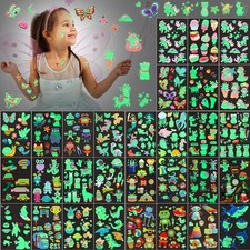 30 Sheets 400 Pieces Glitter Temporary Tattoos for Kids Luminous Pattern