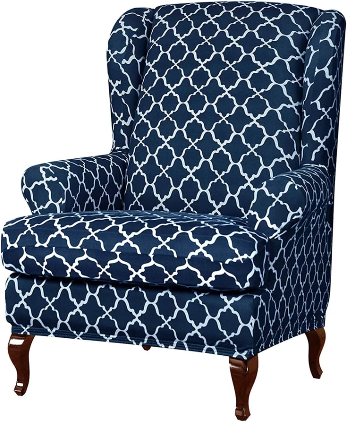 Slipcover 2 Piece Wingback Chair Cover Spandex Wing Chair Sl