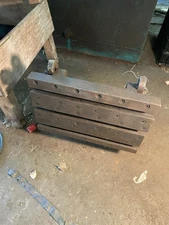 Vintage CAST IRON Graduated Angle TILTING T-SLOT TABLE 8" X 12" on  SWIVEL BASE