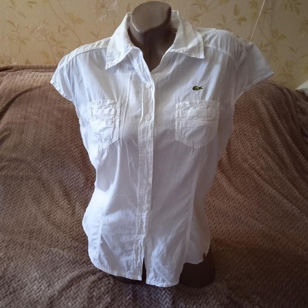 Women Lacoste Shirt White Cotton 38 / M / 46