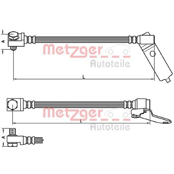 2X Metzger BremsschlÄUche Vorne Links Rechts Passend FÜR Ford Tourneo Transit-image