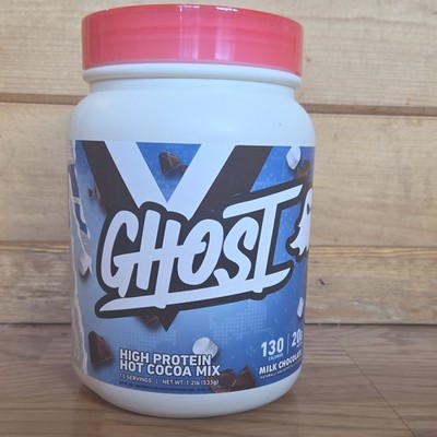 GHOST High Protein Hot Cocoa Mix Powder, Gluten-Free, Milk Chocolate, 1.2 lb