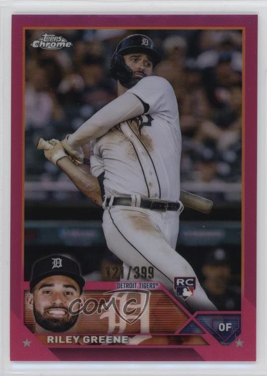 2023 Topps Chrome Magenta Refractor 121/399 Riley Greene #182 1n4