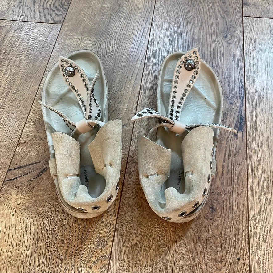 Sandalias Isabel Marant Edris con pajarita EU 37 US 6 silenciosas de lujo boho indie Foto 4 de 4