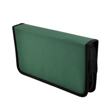 Zipper Closure Nylon Portable Disc CD DVD Organizer Holder Green