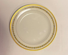 porcelain plates trim Pair of White Porcelain Salad/Dessert Plates with Gold Encrusted Scroll Border — listing 3