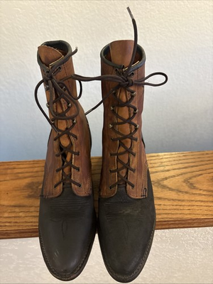 #ad Vintage Abilene Womens Brown Leather Boots Western Aztec Size 9 M UK 7. $44.00