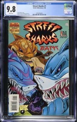 Street Sharks #1 CGC 9.8 White Pages 1996 Volume 2 Archie Comics     