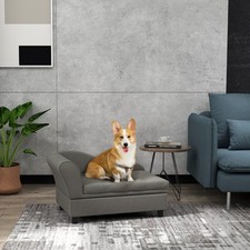 Pet Sofa, Dog Sofa for Small Dogs with Storage, Gray