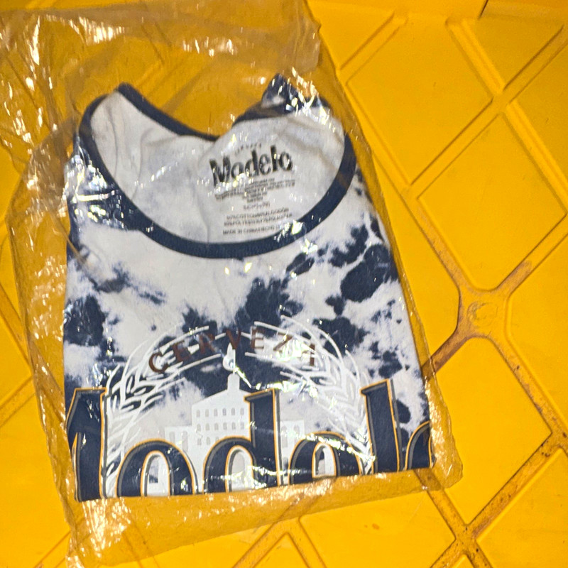 Modelo Tie-Dye Beer Logo Tank Top Breweriana Theme Blue White Sleeveless