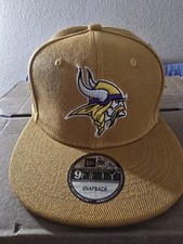 chapeau snapback Minnesota Vikings neuf �era 9fifty Nfl 100e anniversaire doré...
