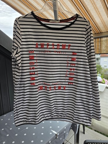 Longshirt Cecil Weiß Gestreift Gr L
