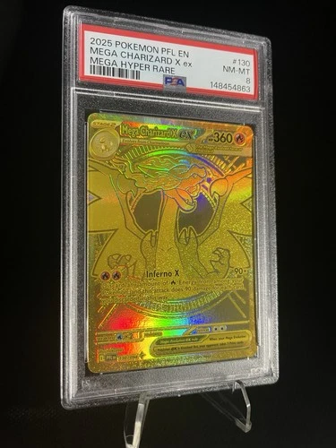 PSA 8 Mega Charizard X EX Mega Hyper Rare Holo 130/094 Gold