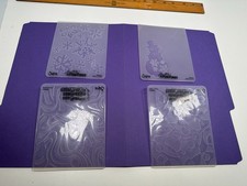 Lot of 4 Tim Holtz Alterations Embossing Folders Snowflake Snowman Geometric