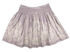 TALBOTS Womens Purple Lavender Paisley Floral Embroidered Skirt Size 12 A-line