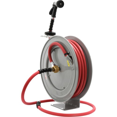 #ad Avagard Retractable Hose Reel Includes 5 8in. x 50ft. Hot Cold Water Hose $279.99