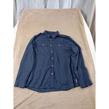Outdoor Research Feedback Flannel Shirt Men XL/TG Dark Navy Blue Flawed