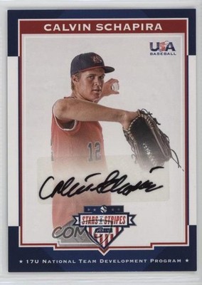 2017 USA Baseball Stars & Stripes Black Ink 16/25 Calvin Schapira #36 Auto 0i76