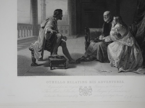 Othello Relating His Adventures 1855 Print Engraving D Cowper Engraved E Finden - Picture 6 of 8