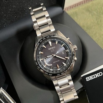 SEIKO Astron SBXB085 8X22 GPS Solar Titanium Dial Watch #0004