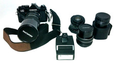 Vintage Chinon 35MM Camera w/Muttiple Lenses