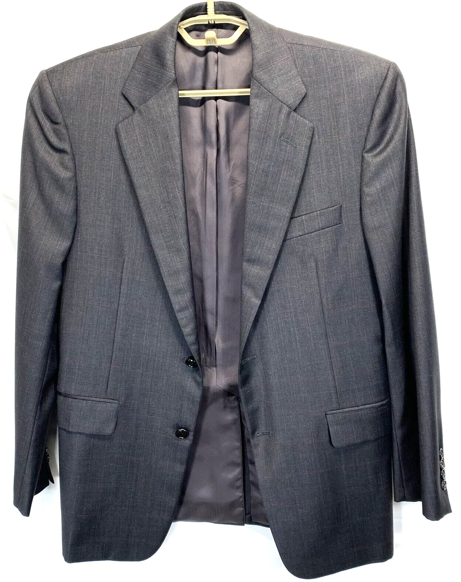 Hickey Freeman Men s Blazer 38R Gray Suttle Red Plaid Wool Sport