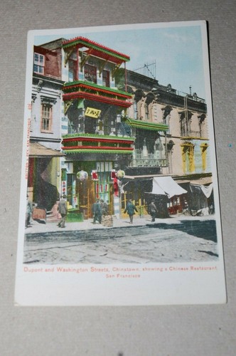 ALTE POSTKARTE DUPONT & WASHINGTON STRASSEN CHINATOWN RESTAURANTS SAN FRANCISCO - Bild 1 von 5