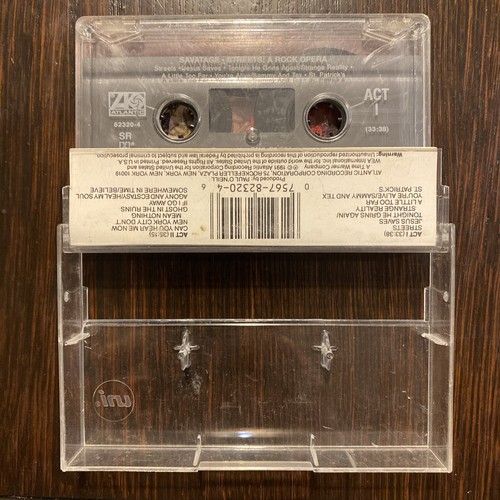Savatage Streets A Rock Opera cassette tape Atlantic 1991 [prog metal] VG+ - Picture 3 of 3