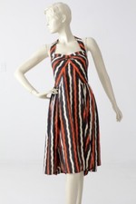 Marc Jacobs Black Stripe Halter Sun Dress