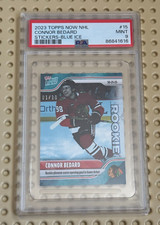 2023 Topps Now Hockey CONNOR BEDARD Rookie Sticker #15 Blue Ice #1/10 Rare PSA 9