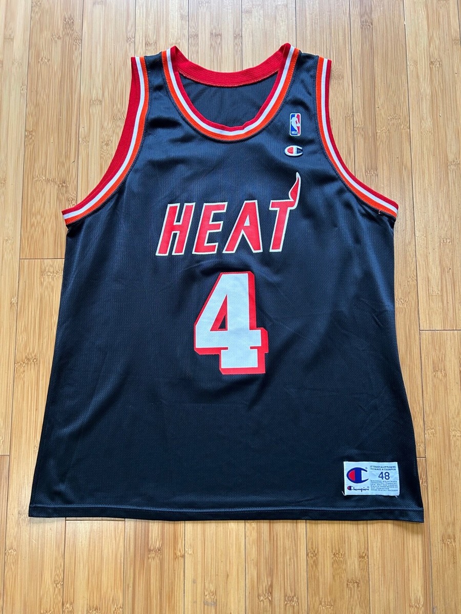 チャンピオンMiami Heat マイアミヒート ハロルドマイナー ユニフォーム RARE #4 NBA Vintage Champion Miami Heat Harold Miner Black