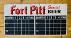 Vintage 1949 Fort Pitt Beer Double Sided Metal Bar Scoreboard Sign
