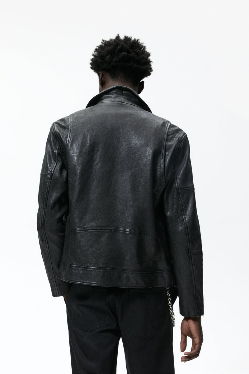 New Zara Genuine Leather Biker Jacket M L 4720/300 Motocycle