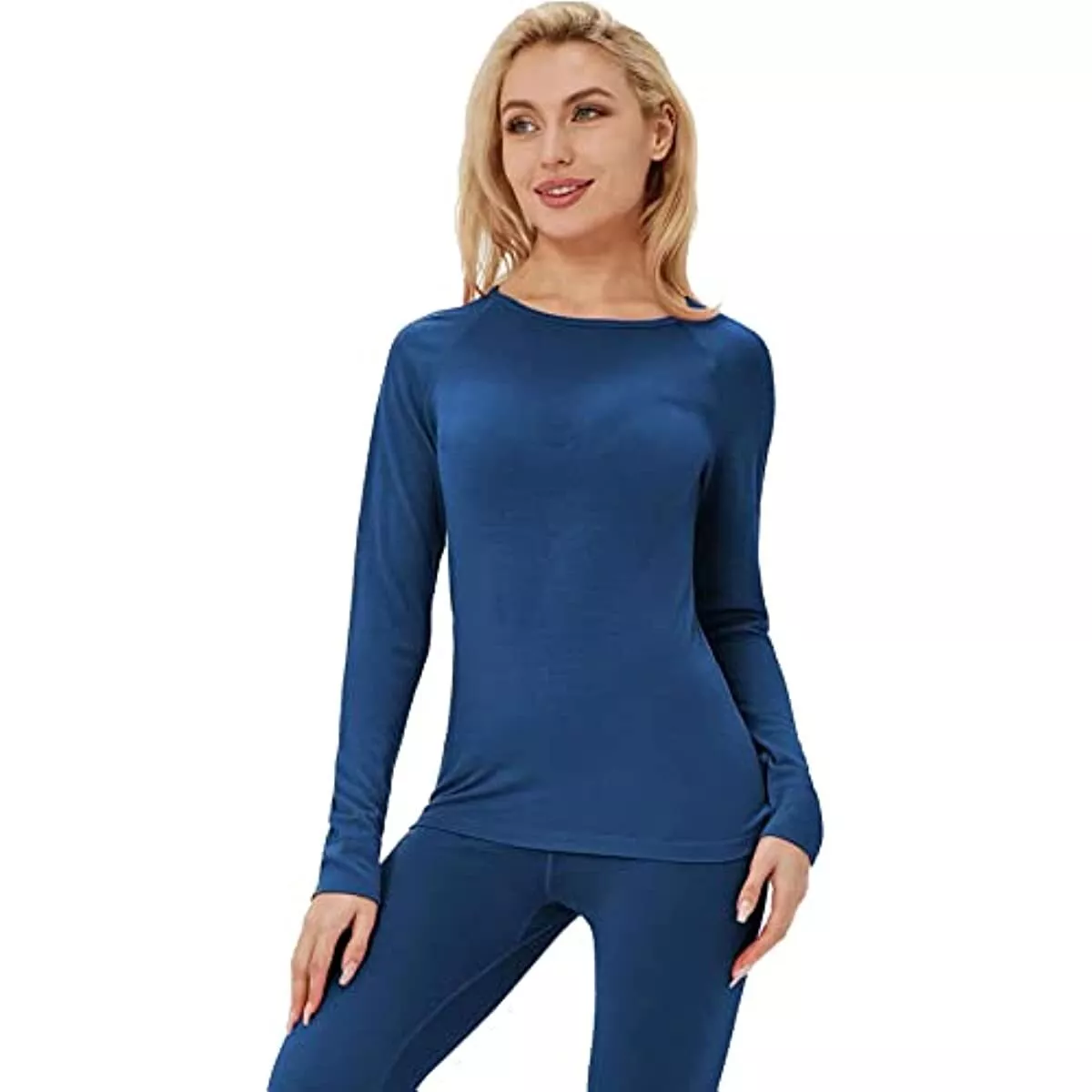 Women 100% Merino Wool Base Layer Shirt Winter Thermal Underwear