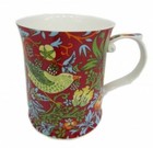 Fine Bone China William Morris Strawberry Red Coffee Tea Mug w Handle Cup 415cc