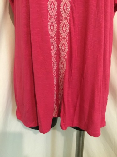 AUTOGRAPH HOT PINK "AZTEC PANEL" COLD SHOULDER TOP SIZE 20-NEW REDUCED PRICE - Picture 3 of 7