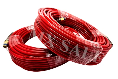 CALHAWK PRO 2PC 100ft x 1/4" NPT RED Air Compressor PU Hose Roofing Framing carpentry