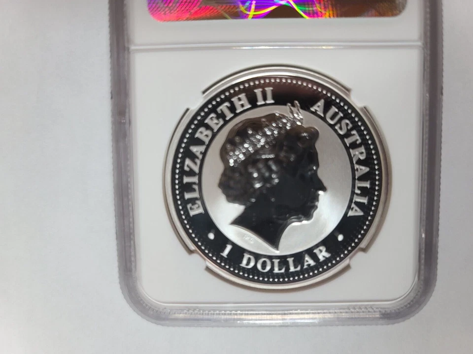 2006 Australia $1 Lunar Year of The Dog 1oz Silver Colorized Coin NGC MS70 - Image 4 of 4