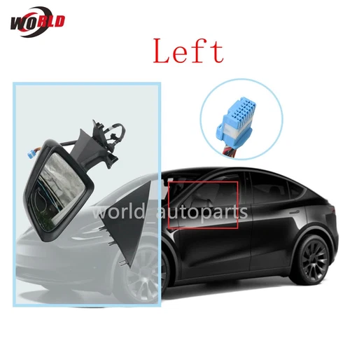 Left Driver Side Mirror Power Fold Heated For Tesla Model y 2020-2023 Black