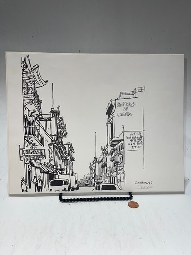 Set Of 3 Bill Olendorf Signed Prints Sears San Francisco China Town Wharf - Picture 2 of 5