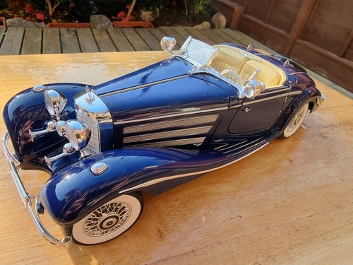 VINTAGE MERCEDES-BENZ 500K TYP SPECIALROADSTER 1936 MAISTO 1:18 SCALE MODEL CAR - Picture 4 of 14